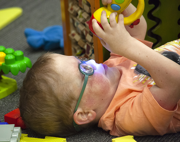 Child playing with blocks.