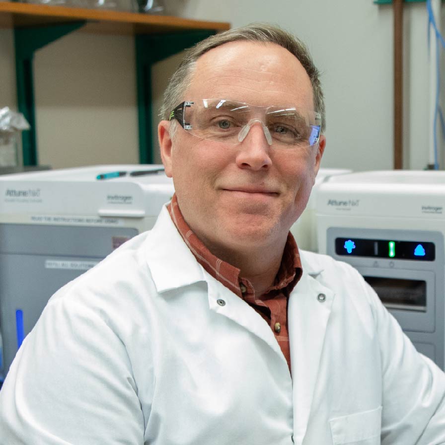 Matthew Olson in his lab